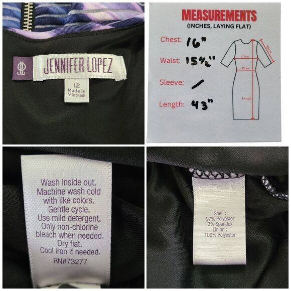 Jennifer Lopez Womens Sz 12 Purple Sleeveless Midi Length Dress - Picture 8 of 10